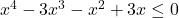 x^{4}-3x^{3}-x^{2}+3x \leq 0