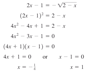جواب مثال از حل معادلات رادیکالی