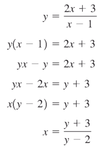 مثال سوم برای پیدا کردن وارون تابع 